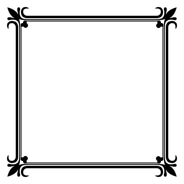 Black and white vintage frame vector template.