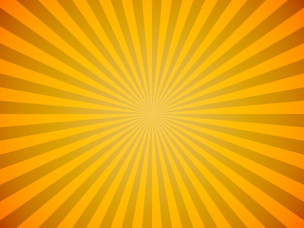 Bright yellow sun burst horizontal vector background.
