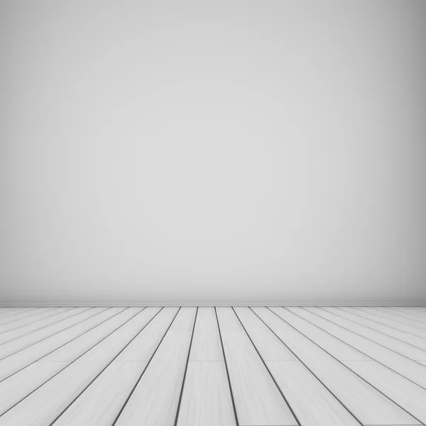 Empty white room background wooden planks floor. — Stock Photo, Image