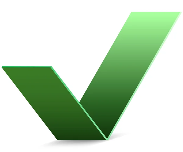 Signo de vector de marca de verificación de papel verde abstracto . — Archivo Imágenes Vectoriales