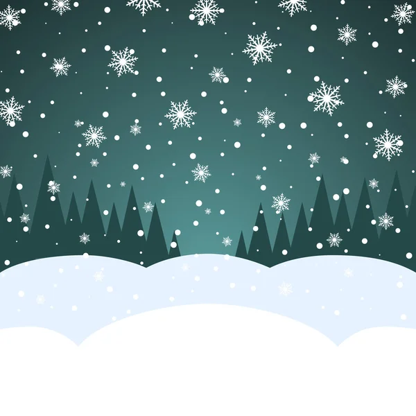 Abstract blank Christmas snowfall card vector template with copy — Stock Vector