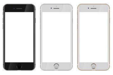 Siyah, beyaz ve altın elma iphone 7 önden görünümü