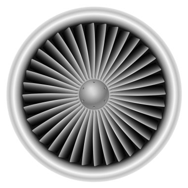 Plane turbine front view isolated on white background clipart
