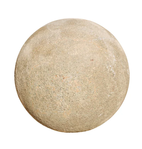 Granit kamień piłkę na białym tle. — Zdjęcie stockowe