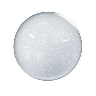 Beyaz arka plan üzerinde izole soyut şeffaf cam Küre.