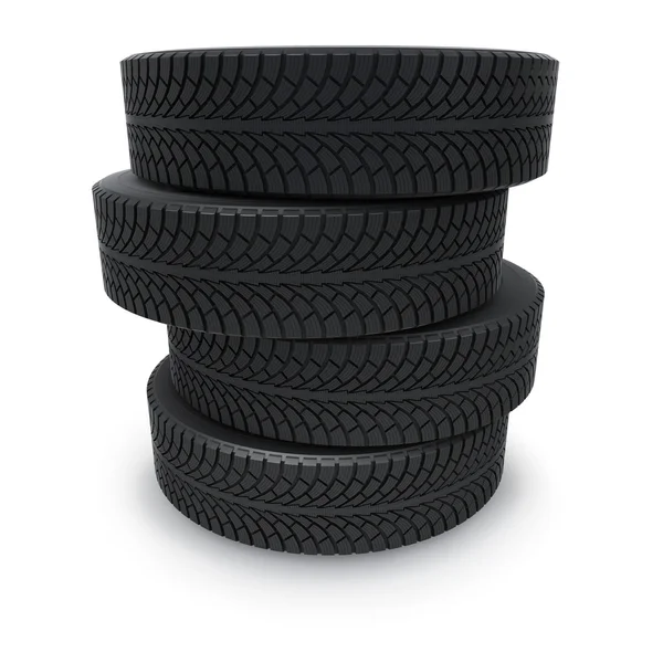 Rubber automobile winter tires isolated on white background. — Stock Photo, Image