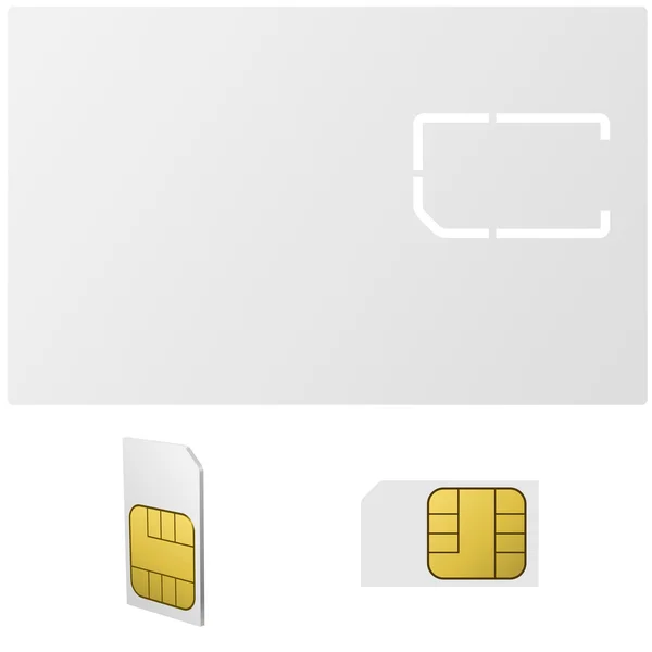 Plantilla de vector de tarjeta SIM en blanco — Vector de stock