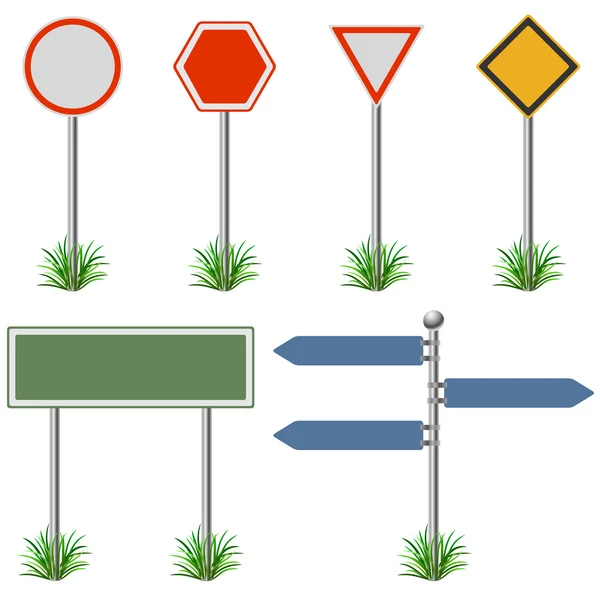 Plantilla de vector conjunto de signos de poste calle en blanco . — Archivo Imágenes Vectoriales