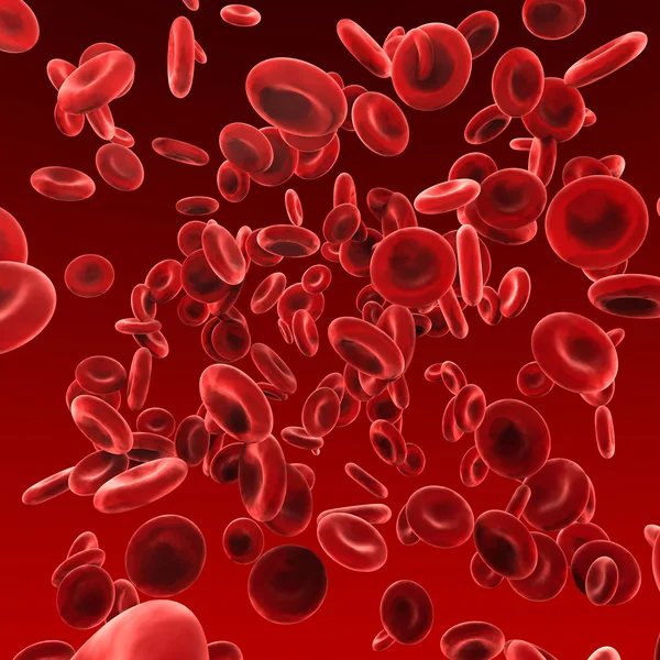 Red blood cells 3D render. — Stock Photo, Image