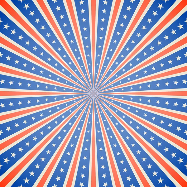 July 4, Independence Day white, red and blue burst vector backgr — Wektor stockowy