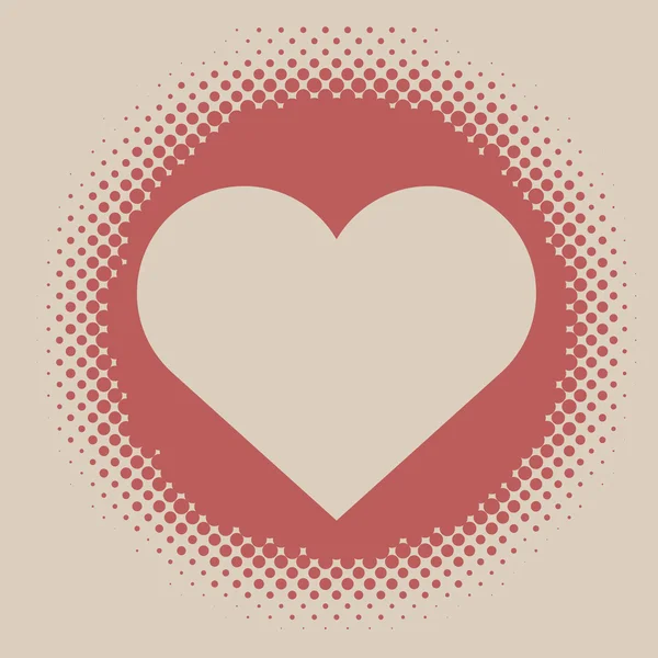 Cadre coeur demi-teinte vintage abstrait avec fond beige . — Image vectorielle