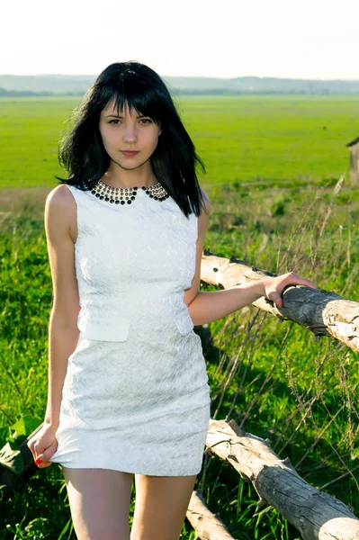 Cute girl on the nature — Stock Photo, Image