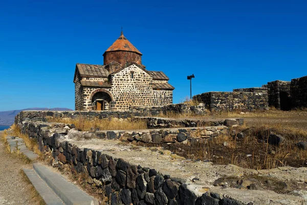 Scenic View Old Sevanavank Church Sevan Sunny Day Armenia — Stock Photo, Image