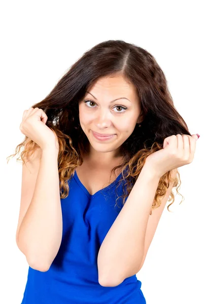 Portrait de la jeune fille aux cheveux ondulés — Photo