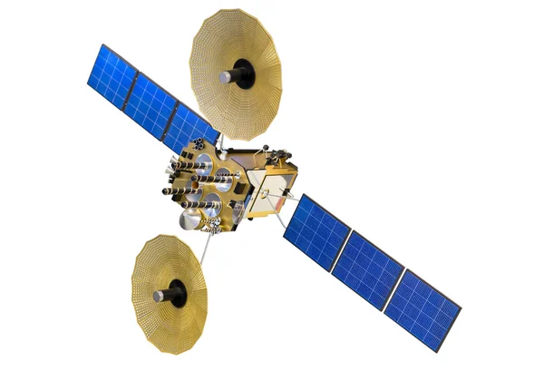 Model van telecommunicatie satelliet — Stockfoto