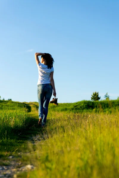 Wandern im Sommer Sonnenuntergang — Stockfoto