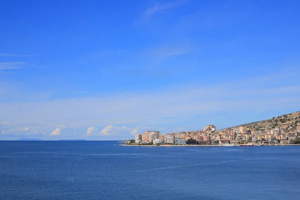 Vista Mar Panorama Saranda Albânia — Fotografia de Stock