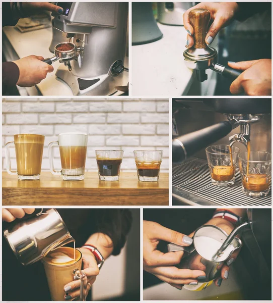 Processus de fabrication du cappuccino — Photo