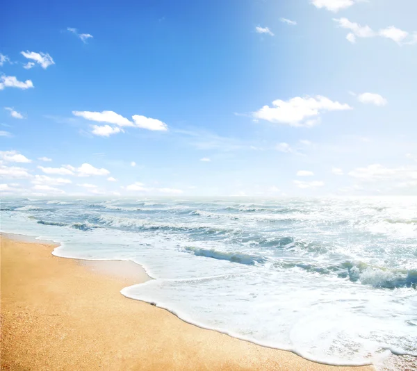 Gele zandstrand — Stockfoto