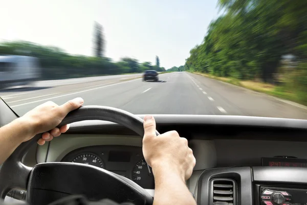 Driver at the wheel — Stock Photo, Image