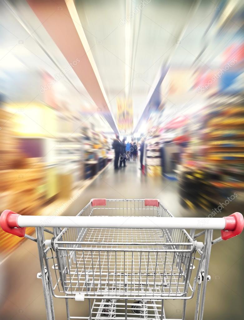 Shoping cart in supermarket