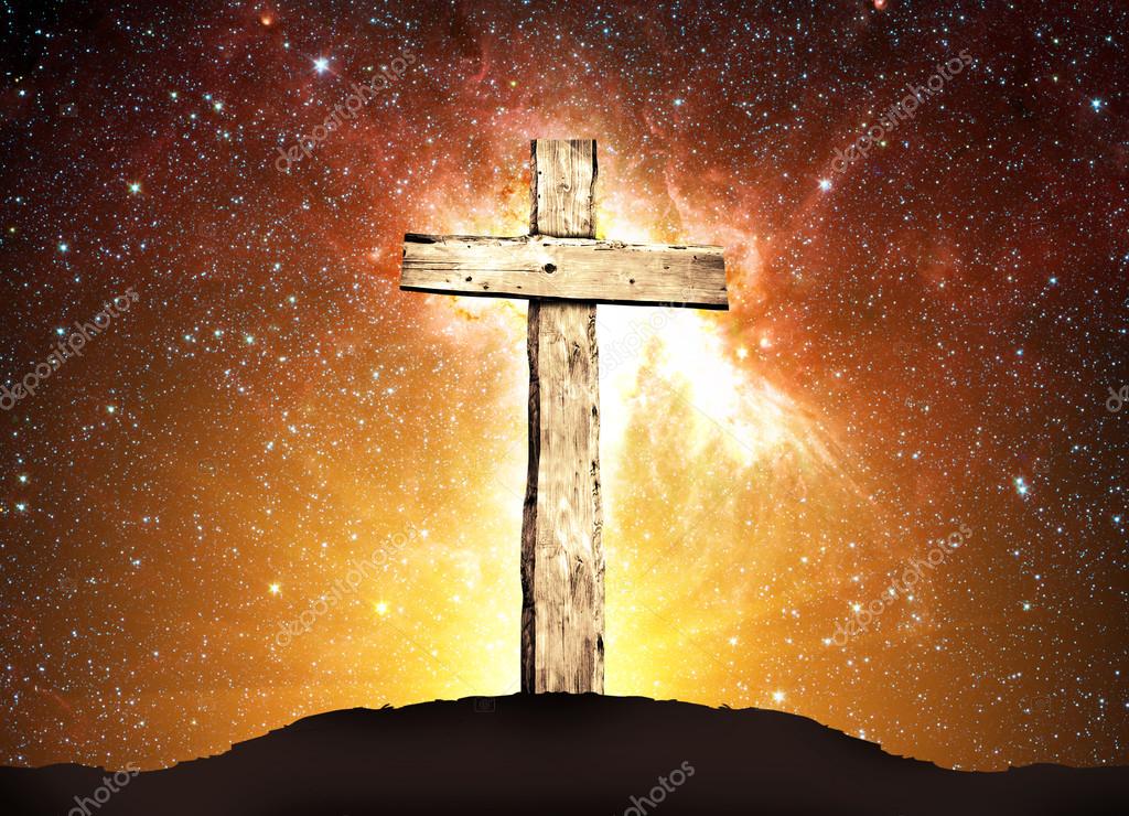 Wooden cross and sunlight. — Stock Photo © Olegkalina #68902939