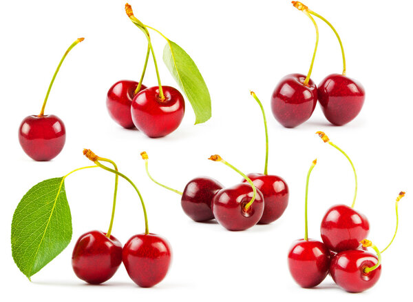 Cherries Set on white