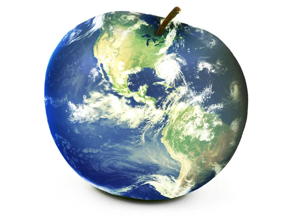 विश्व मानचित्र सेब — स्टॉक फ़ोटो, इमेज