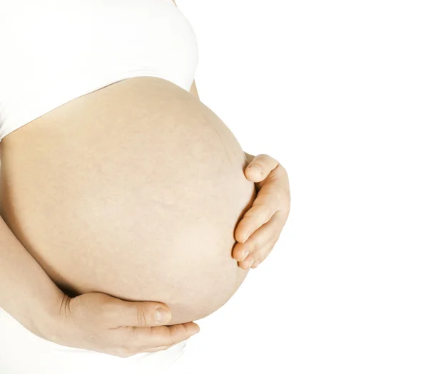 Mulher grávida com barriga — Fotografia de Stock