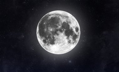 Moon in dark space clipart