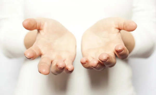 Female open palms — Stock Photo, Image