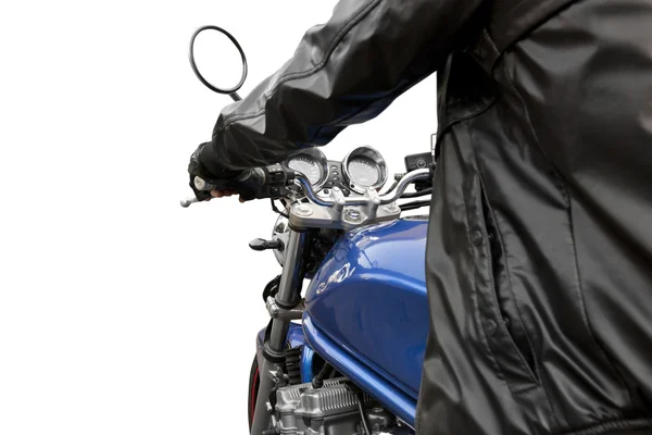 Человек за рулем мотоцикла — стоковое фото