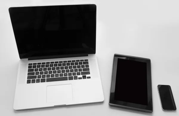 View of tablet, phone and laptop — Stock Photo, Image