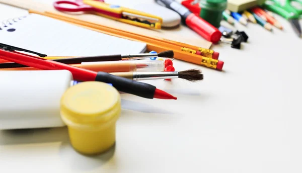 School equipment on white — Stock Photo, Image