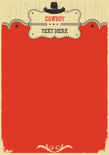 Zachodniej tło z kowbojski kapelusz i ozdoba dla tekstu. Mapa — Wektor stockowy