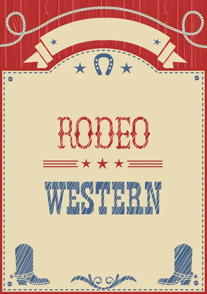 Americano cowboy rodeo poster per testo — Vettoriale Stock