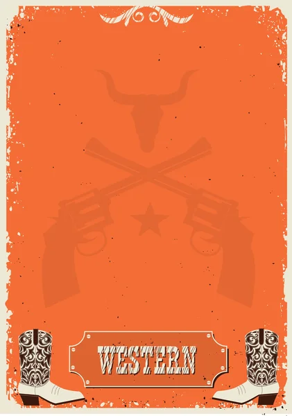 Cowboy background.Vector western poster for text — Stock Vector