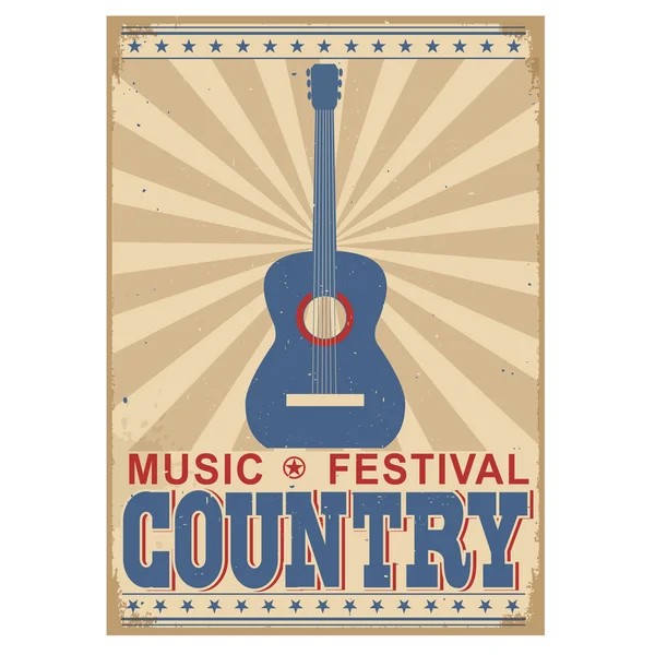 Country music festival background with text.Vector isolated on — Stock Vector