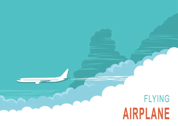 Flygplan och sky. Vektor bakgrund illustration — Stock vektor