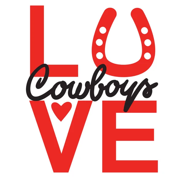 País Amor Vetor Cowboy Texto Símbolo Imprimível País Ilustração Amor —  Vetores de Stock