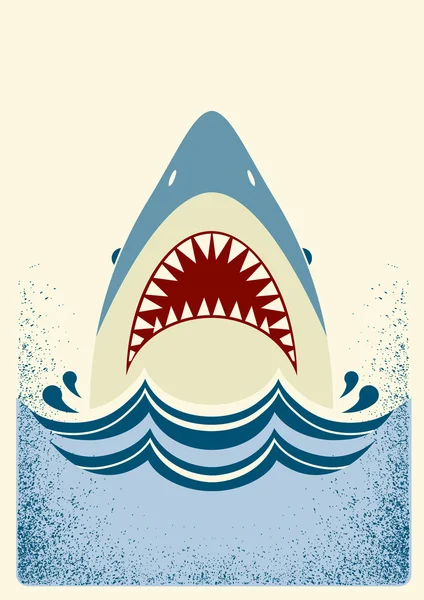 シャーク jaws.vector カラー イラスト — ストックベクタ