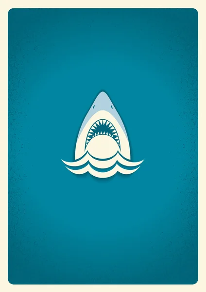 鲨鱼颌骨 logo.vector 蓝色符号图 — 图库矢量图片