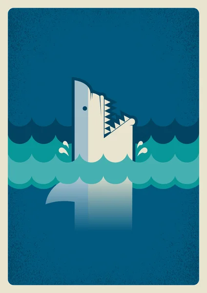 Rekin poster.vector ilustracji do tekstu — Wektor stockowy