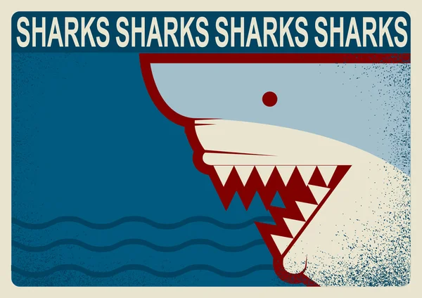 Shark poster.vector hintergrundillustration für design — Stockvektor