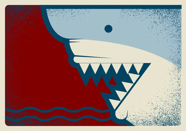 Affiche de requin illustration de fond pour le design — Image vectorielle