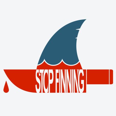 Finning durdurmak. Güvenli köpekbalıkları vektör simgesi