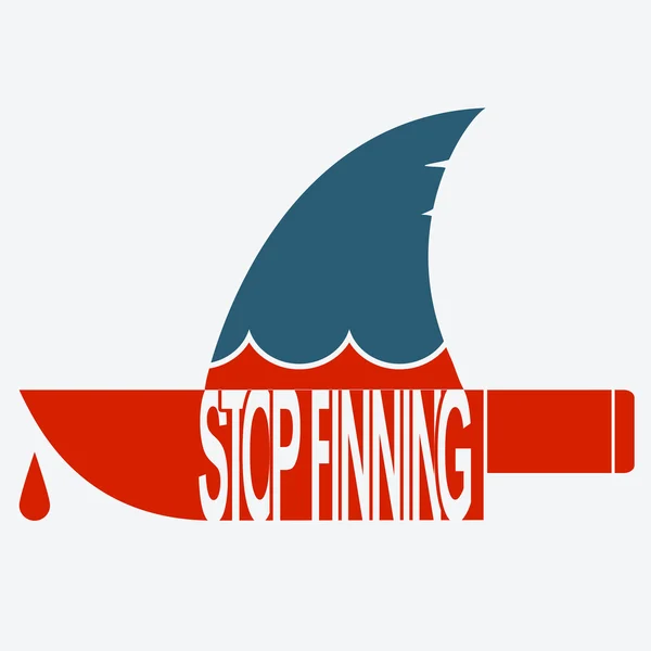 Stop finning.Vector symbol of safe sharks — Stock Vector