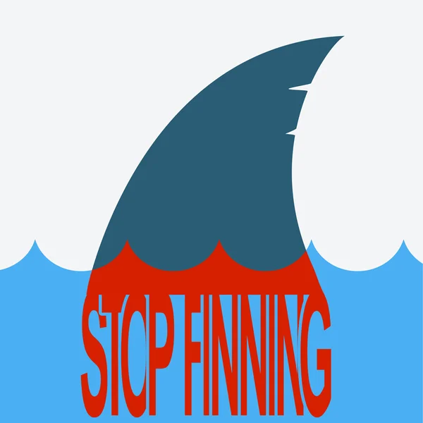Aleta de sangre de tiburón.Ilustración de símbolo vectorial — Vector de stock