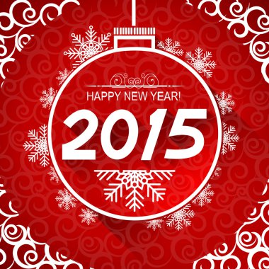 Yeni yıl kartı ile snoflakes. Vektör çizim evlenmek İsa'nın