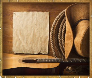 American cowboy Country music background clipart